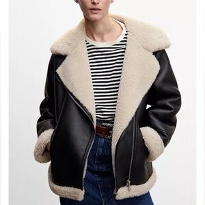 Mango Double Faced Faux Leather Jacket